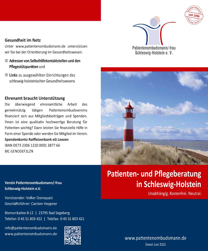 Informationsbroschüre 2022 - Patientenombudsmann/-frau Schleswig-Holstein e. V.