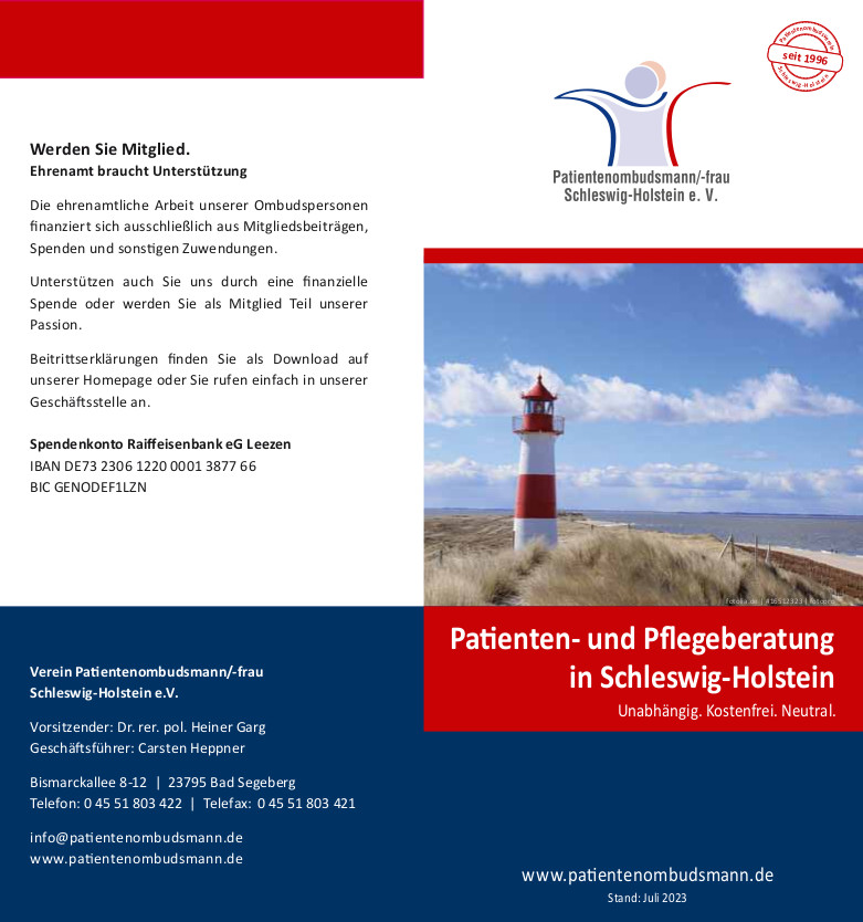 Informationsbroschüre 2023 - Patientenombudsmann/-frau Schleswig-Holstein e. V.